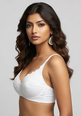 Galaxy Net Soft Floral Cotton Bra – Half Chicken | Comfortable & Stylish