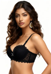 Fancy Net Thin Padded Push-Up Bra – Elegant, Stylish &amp; Comfortable