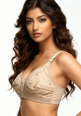 Wireless Non-Padded Soft Cotton Bra – Perfect Comfort | GFG (Skin & Black)