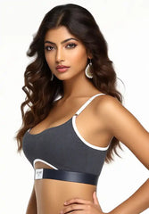 Front Hollow Sports vest cotton Bra Set – Threaded Cotton | Breathable & Stylish